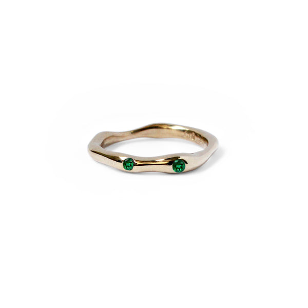 Baroque Band with Hydro Emeralds - SOLID 9CT GOLD