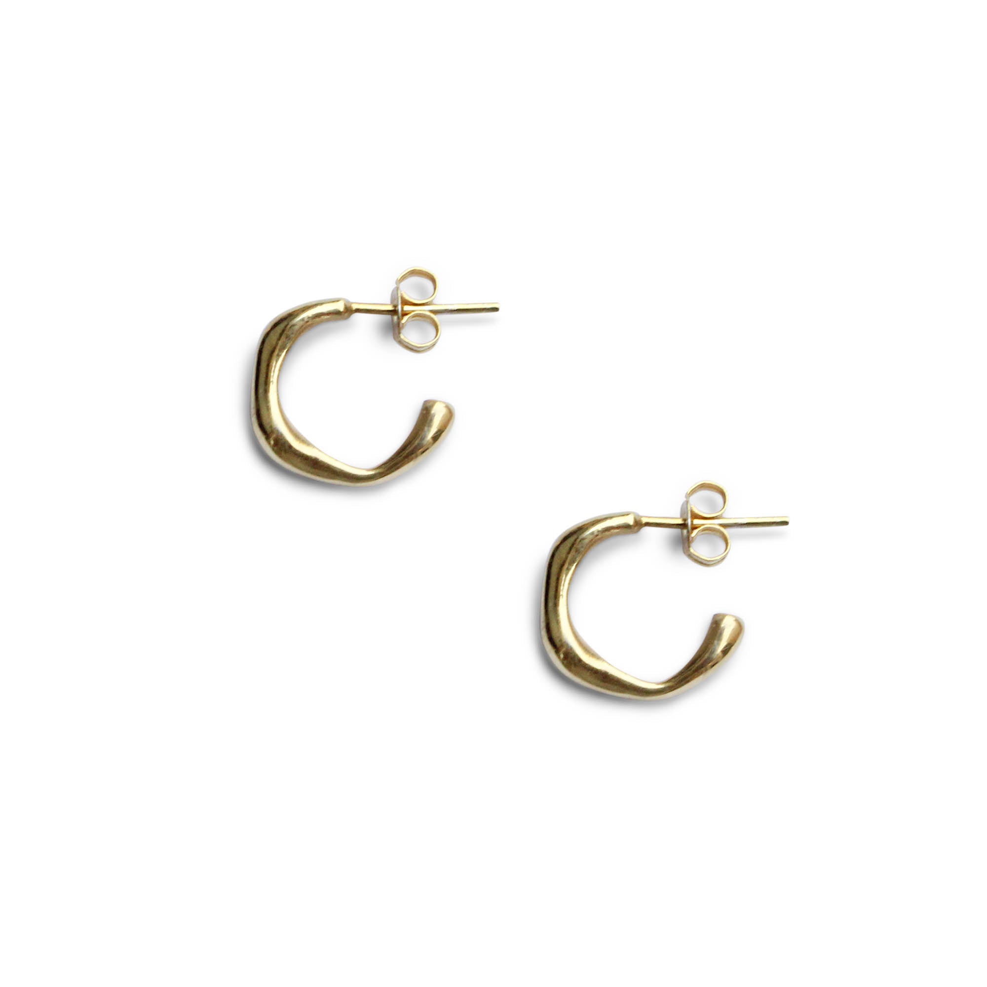 Everyday Small Baroque Hoops Solid 9ct Gold READY TO SHIP