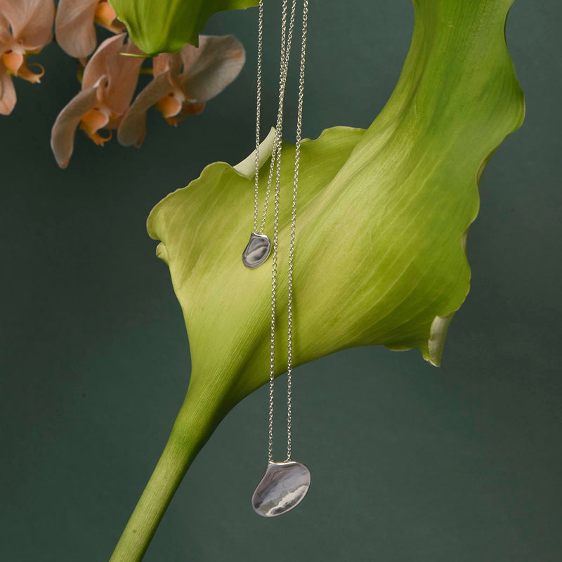 Moth Orchid Petal Pendant - Sterling Silver
