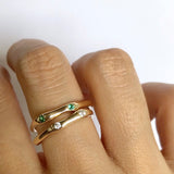 Baroque Band with Hydro Emeralds - SOLID 9CT GOLD