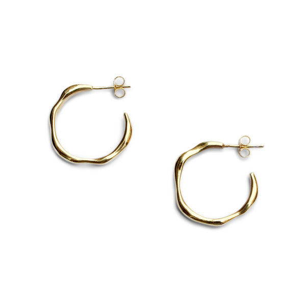 Everyday Large Baroque Hoops - Solid 9ct Gold