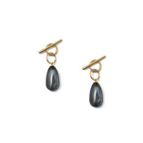 Two Way Tangle Earrings with Grey Pearls - Gold Vermeil