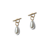 Two Way Tangle Earrings with White Pearls - Gold Vermeil