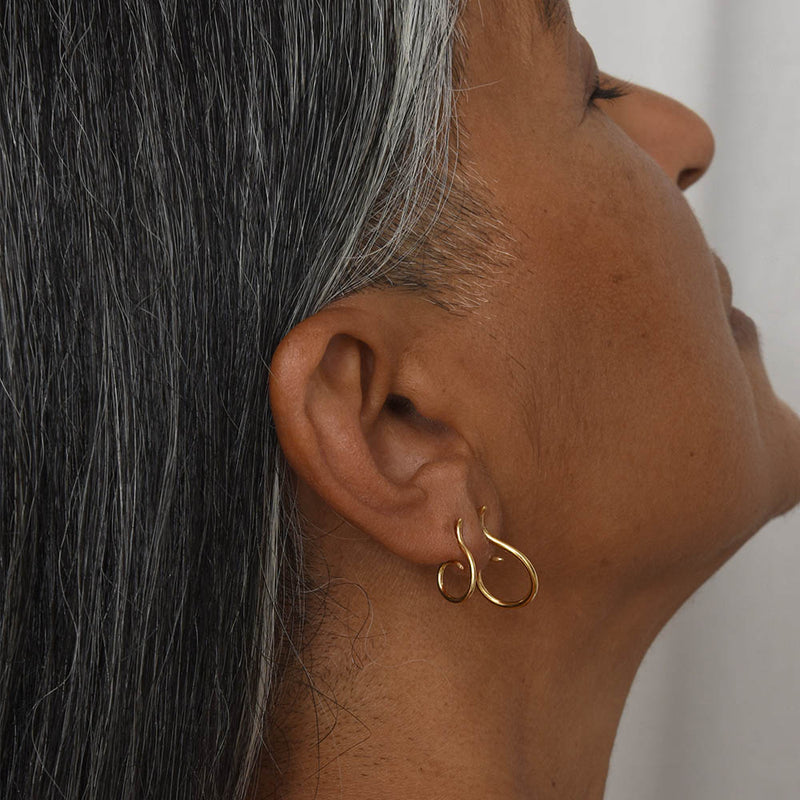 Swan Hoops - Solid 9ct Gold