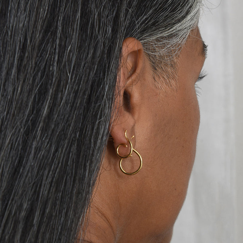 Swan Hoops - Solid 9ct Gold